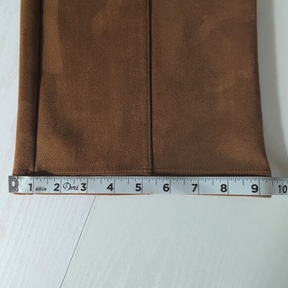 Andrew Marc Womens Pants Brown Faux Suede Stretch Pull On High Waist Small - Picture 12 of 13